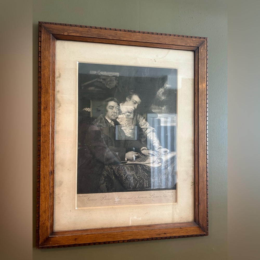 Architect James Paine 1800’s framed picture. In good condition with frame